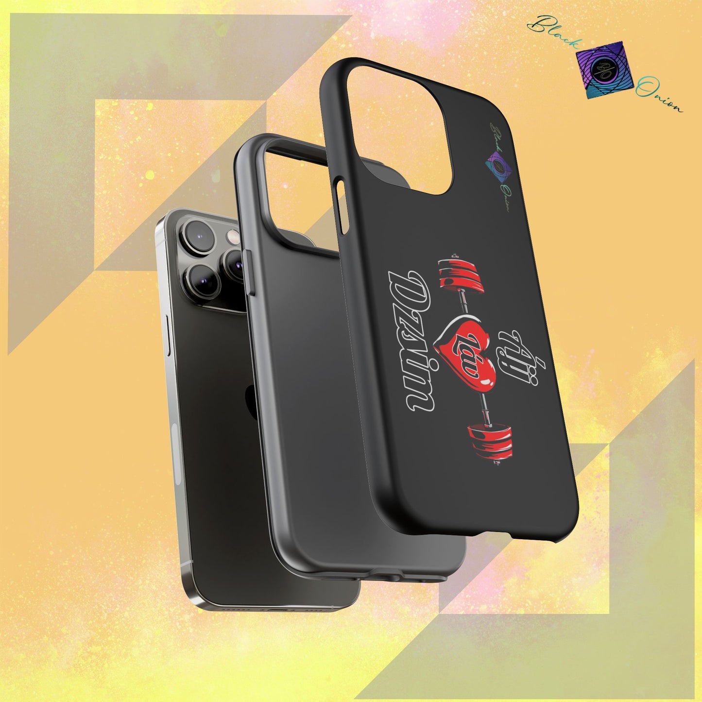 BlackOnion Brand New Phone Case - with Motivational Workout Motif’Ájj Láv Dzsim ‘💪🔥🫵