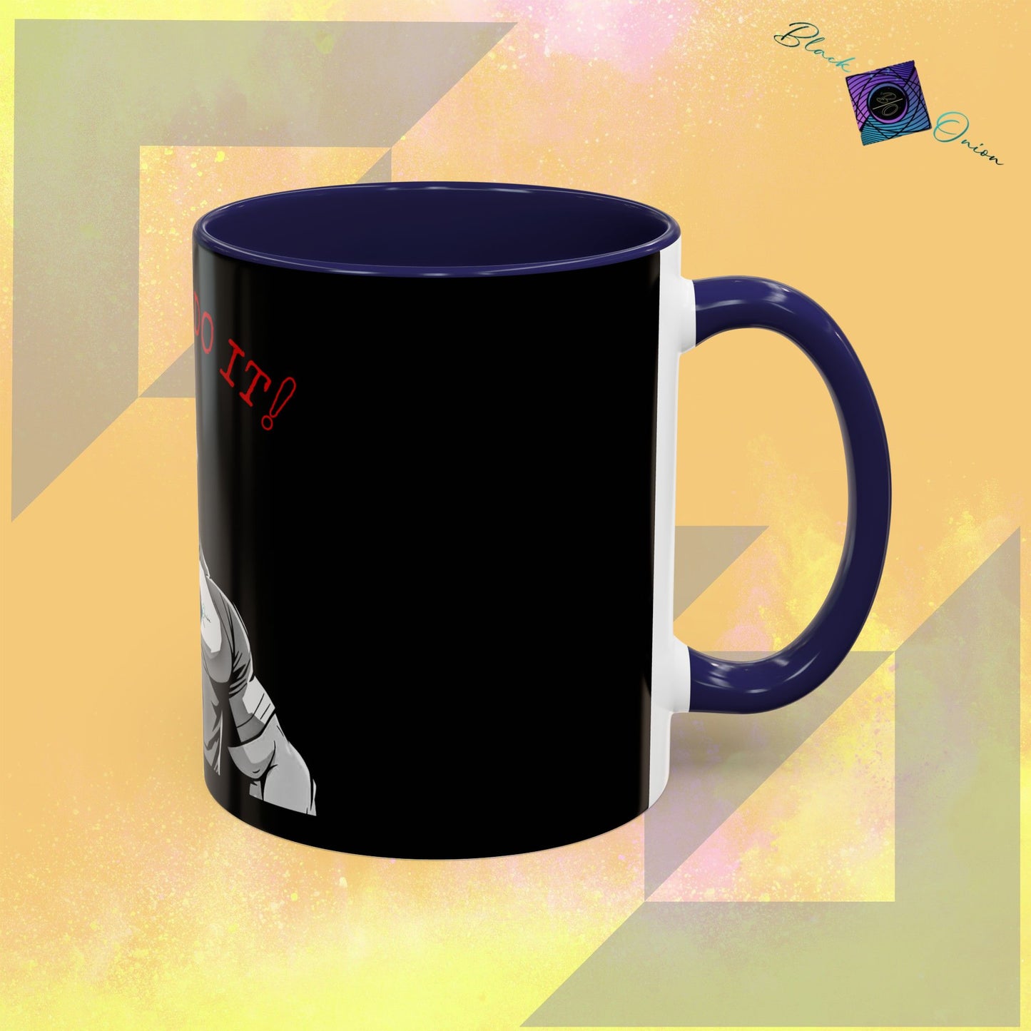 BlackOnion Coffee Mug - 11oz with Workout Motif ‘I Can Do It ’🔥💪🫵