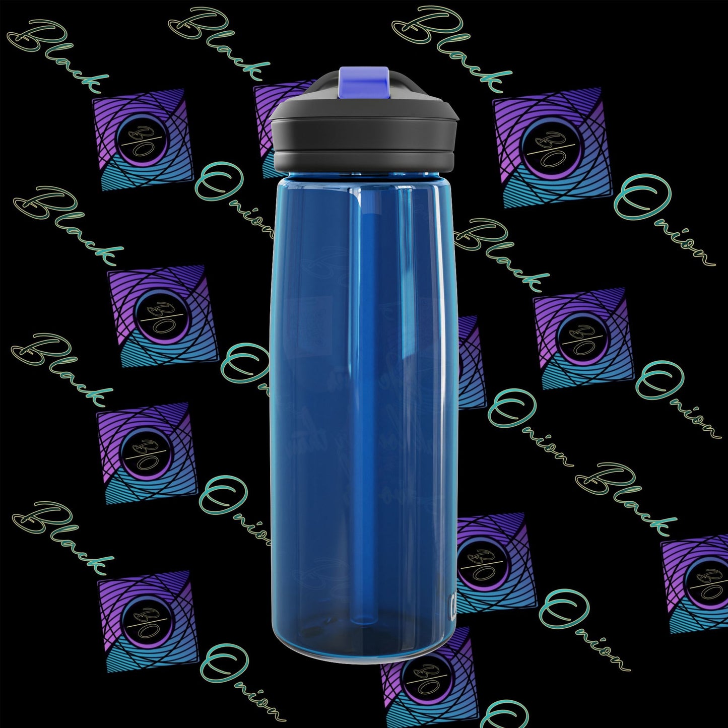 CamelBak Eddy® Water Bottle with BlackOnion Brand and Workout Motif- "Actions Speak Louder Than Words" -25oz