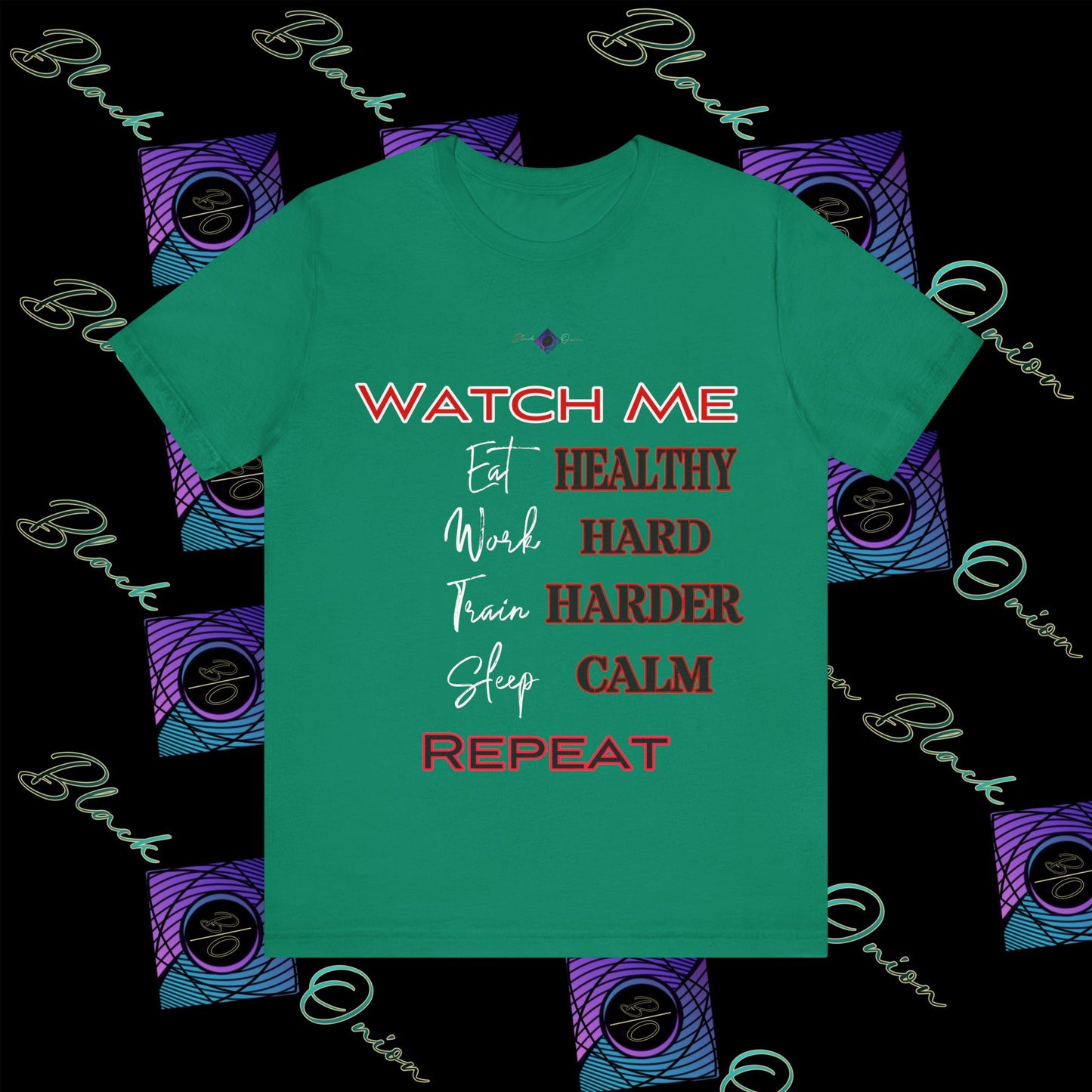 BlackOnion "Watch Me" T-Shirt with Workout Motif V3  💪🔥