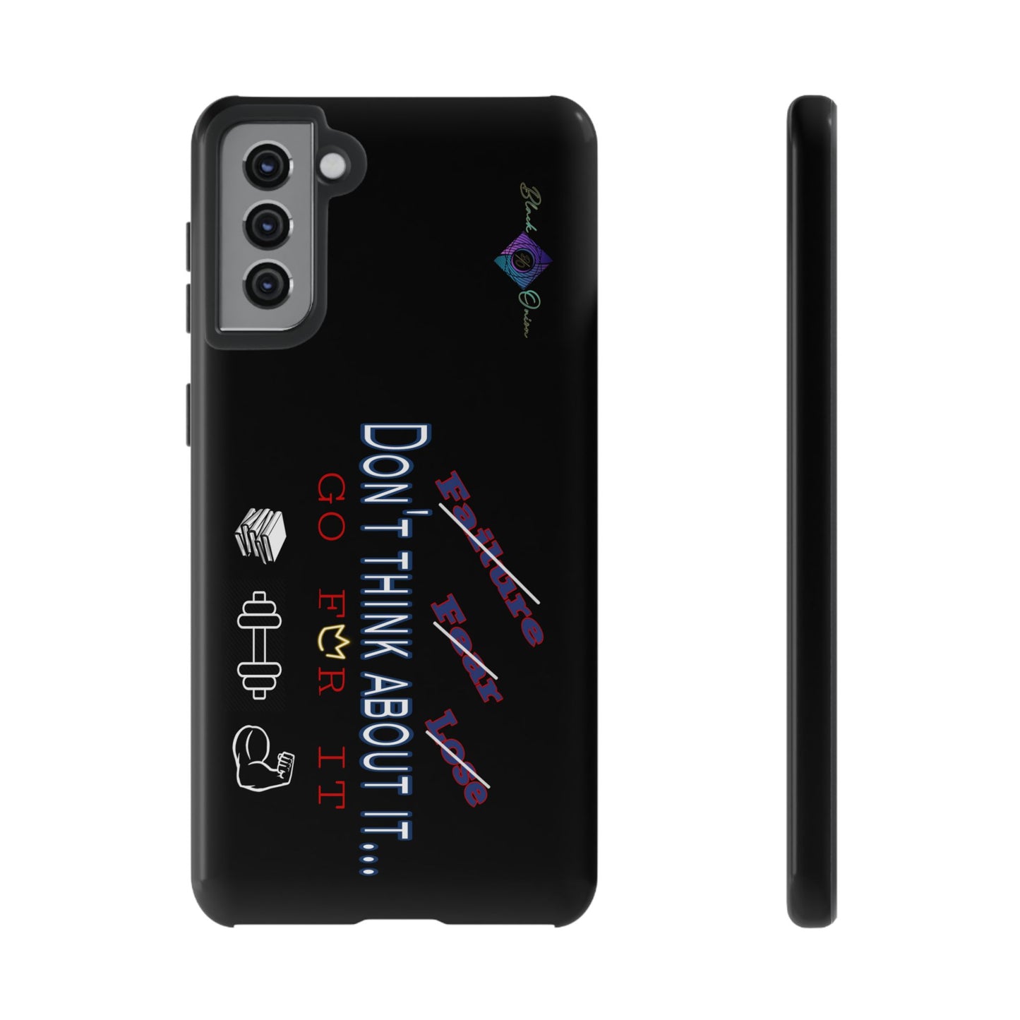 BlackOnion Brand New Phone Case - with Motivational Workout Motif’Don’t think ‘💪🔥🫵