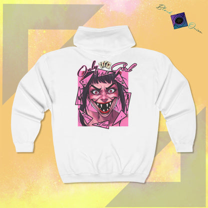 BlackOnion Full Zip Hooded Sweatshirt with OnlyGirl “ Mad Girl” motif🌸💯💋