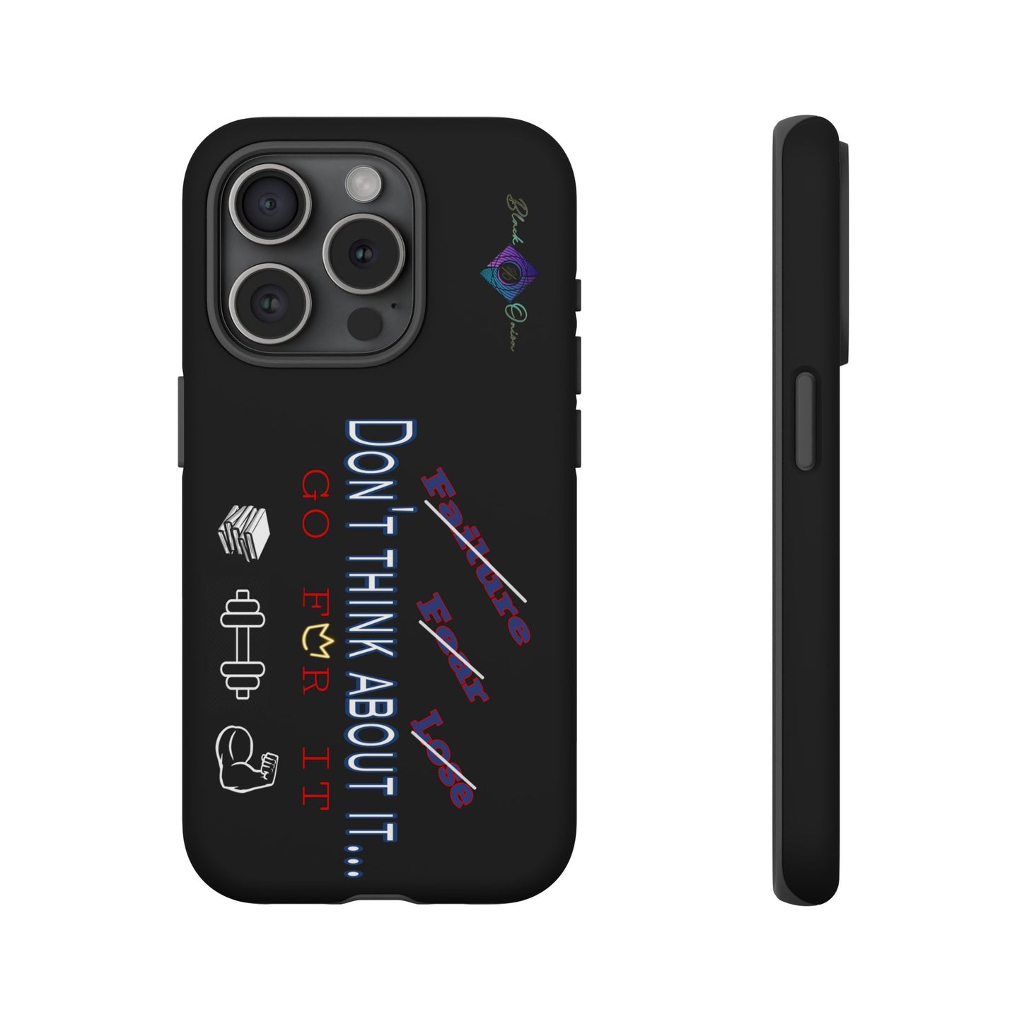 BlackOnion Brand New Phone Case - with Motivational Workout Motif’Don’t think ‘💪🔥🫵