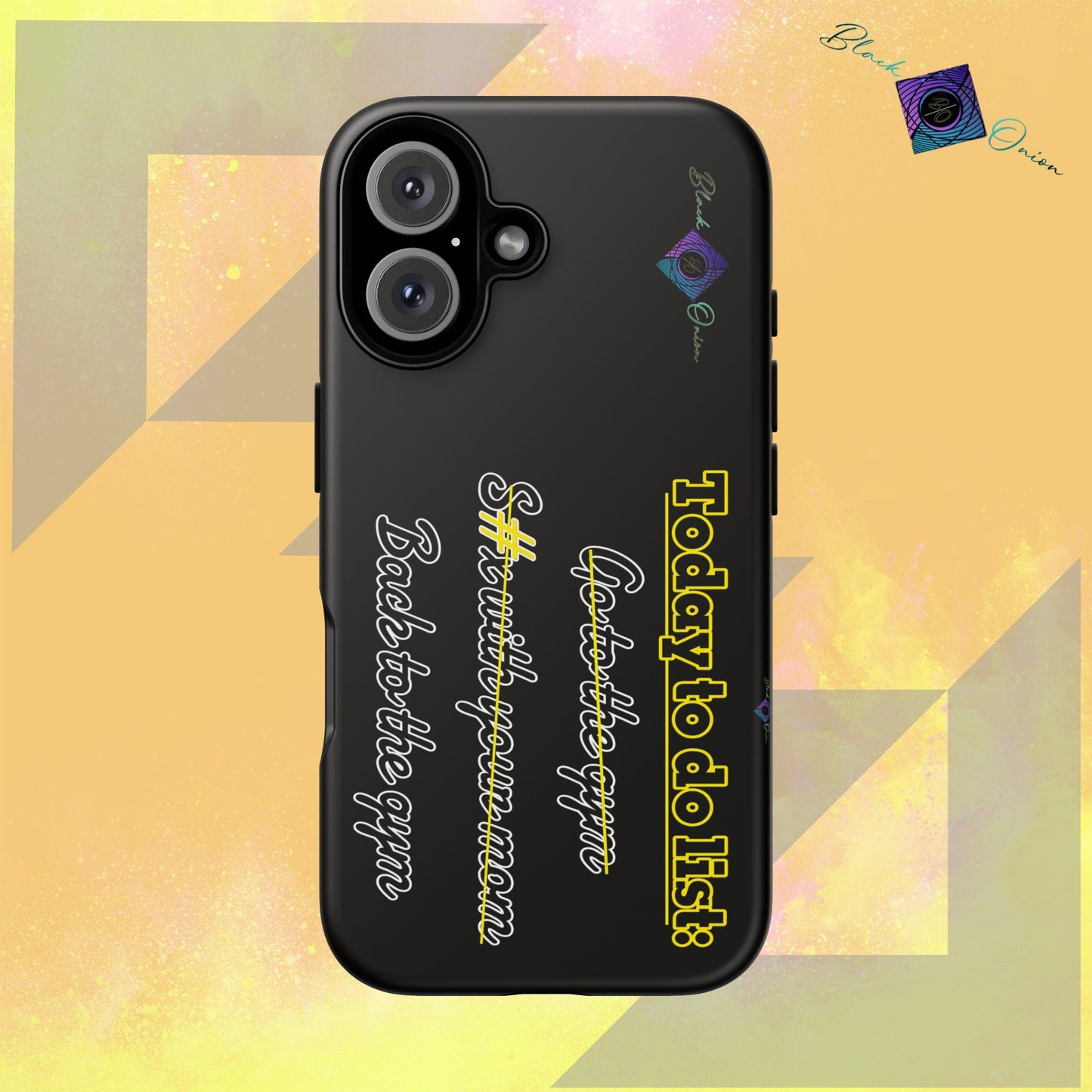 BlackOnion Brand New Phone Case - with Motivational Workout Motif’Today to do list ‘💪🔥🫵