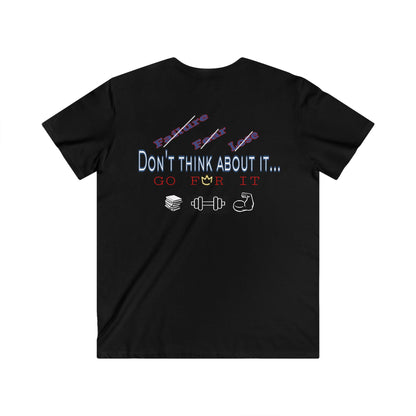 BlackOnion Men's V-Neck T-Shirt with Workout Motif ‘Don‘t think about it’ 💪🔥🫵