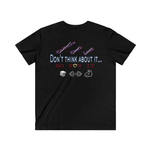 BlackOnion Men's V-Neck T-Shirt with Workout Motif ‘Don‘t think about it’ 💪🔥🫵