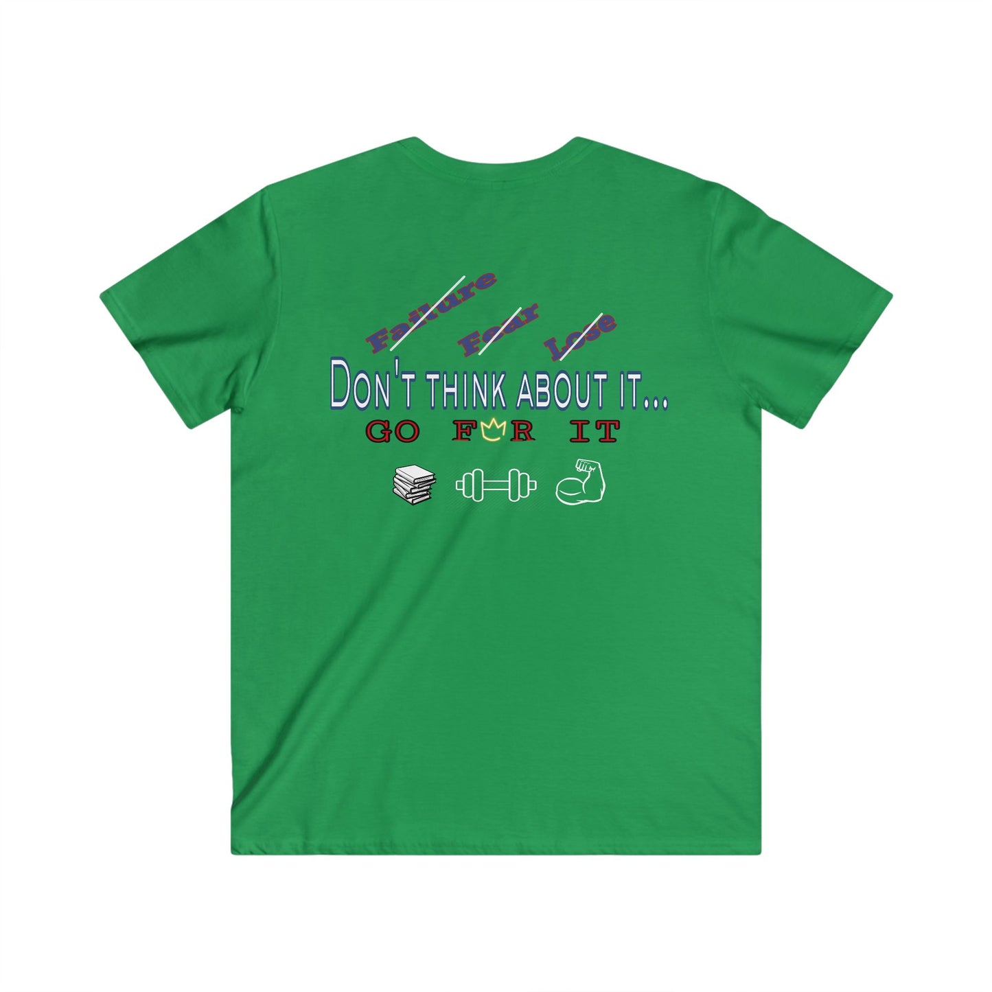 BlackOnion Men's V-Neck T-Shirt with Workout Motif ‘Don‘t think about it’ 💪🔥🫵