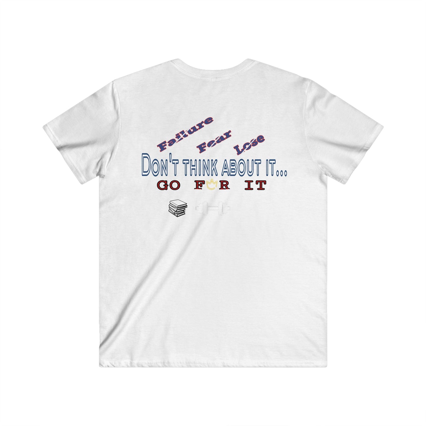 BlackOnion Men's V-Neck T-Shirt with Workout Motif ‘Don‘t think about it’ 💪🔥🫵