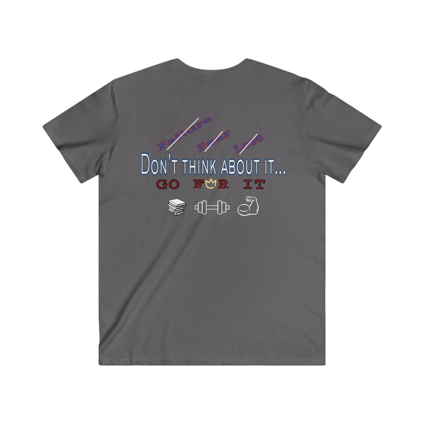 BlackOnion Men's V-Neck T-Shirt with Workout Motif ‘Don‘t think about it’ 💪🔥🫵