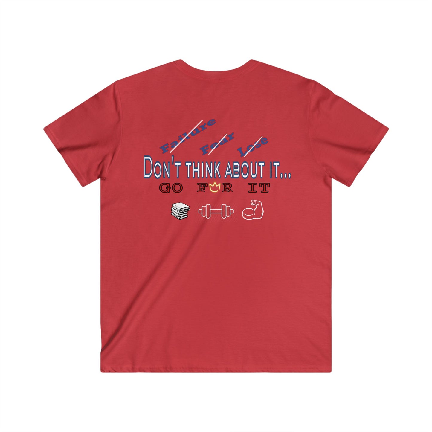 BlackOnion Men's V-Neck T-Shirt with Workout Motif ‘Don‘t think about it’ 💪🔥🫵