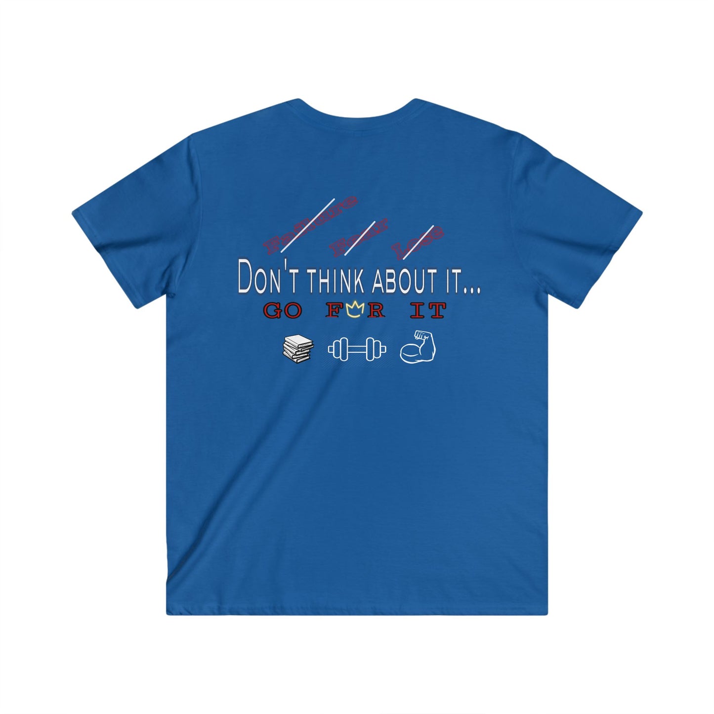 BlackOnion Men's V-Neck T-Shirt with Workout Motif ‘Don‘t think about it’ 💪🔥🫵