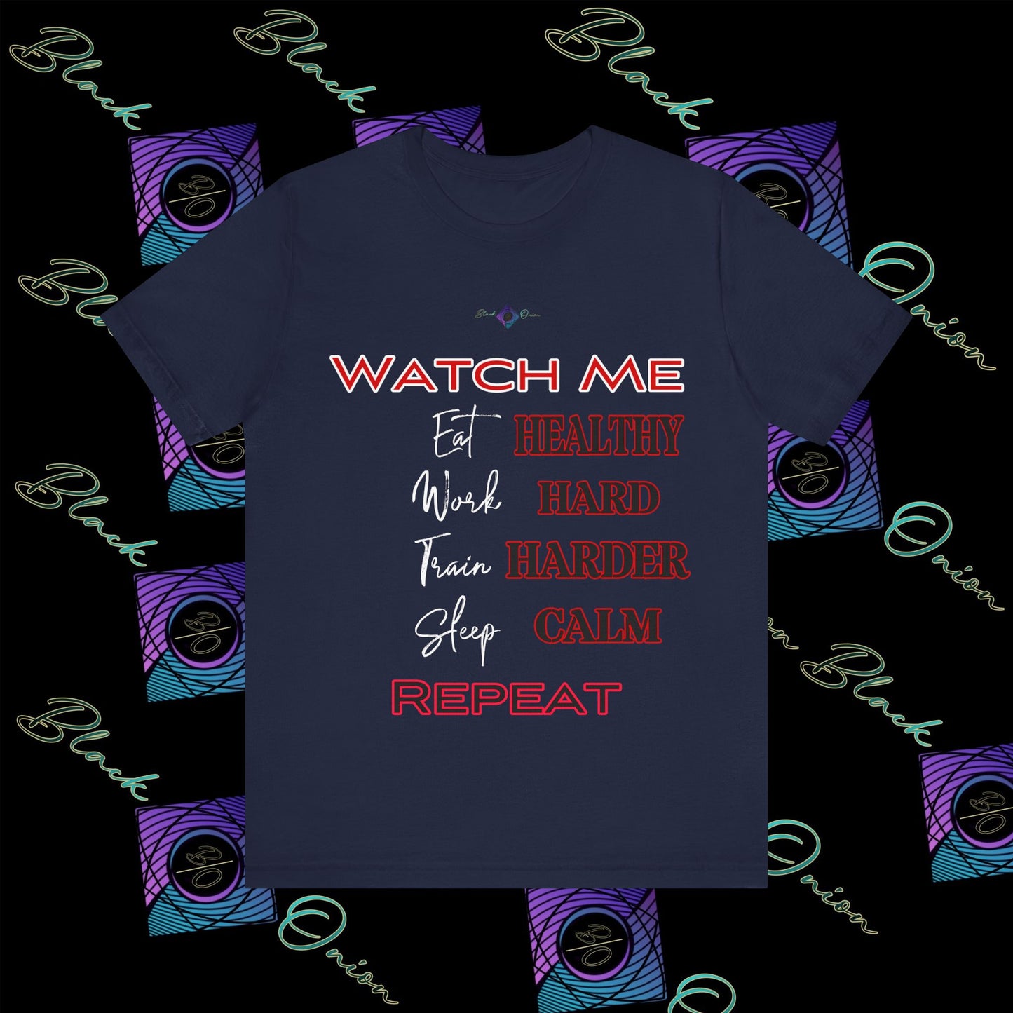 BlackOnion "Watch Me" T-Shirt with Workout Motif V3  💪🔥