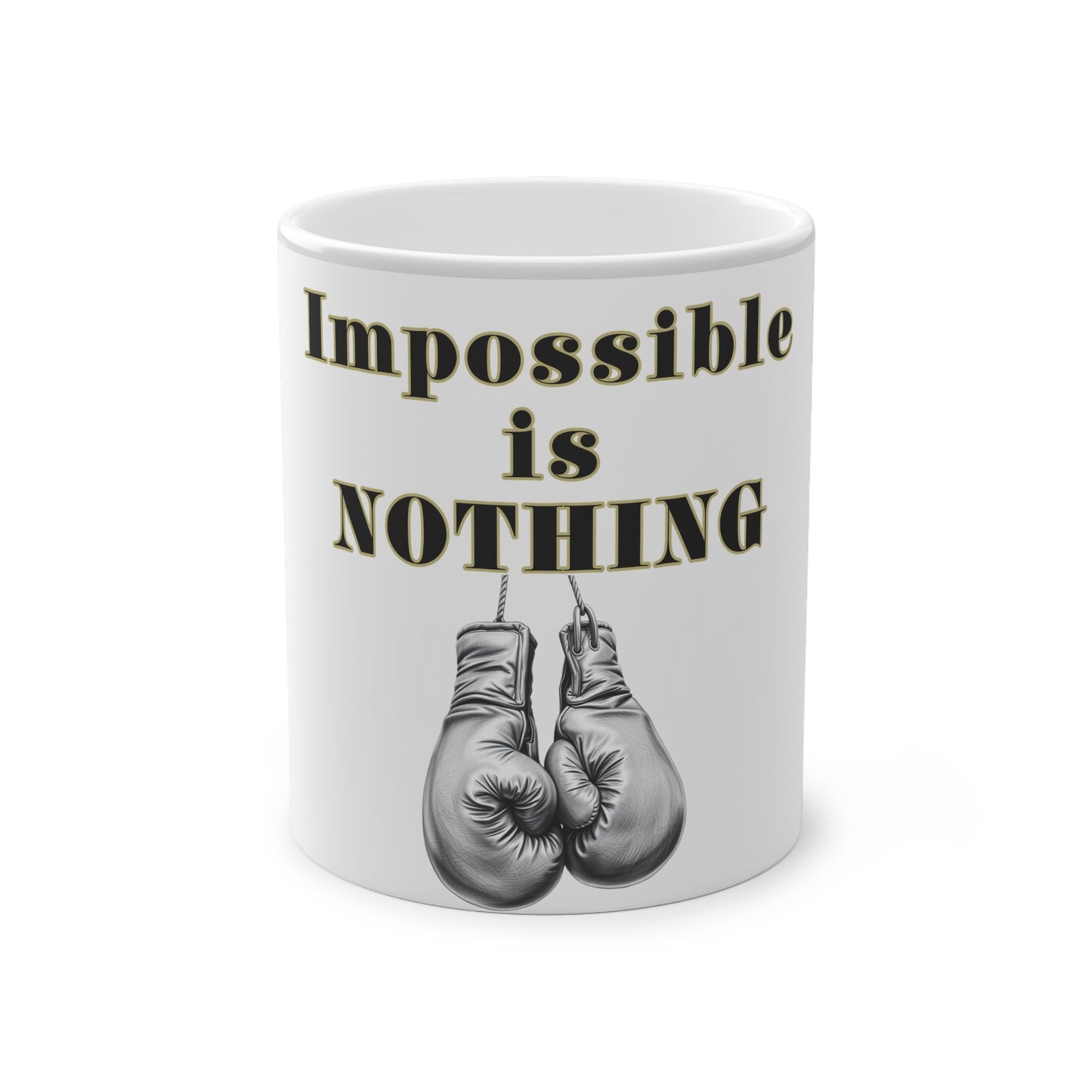 BlackOnion Color Changing Mug with Workout Motif ‘Impossible is nothing’ 💪🔥🫵
