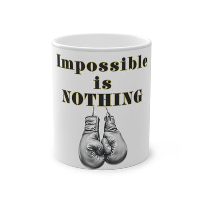 BlackOnion Color Changing Mug with Workout Motif ‘Impossible is nothing’ 💪🔥🫵