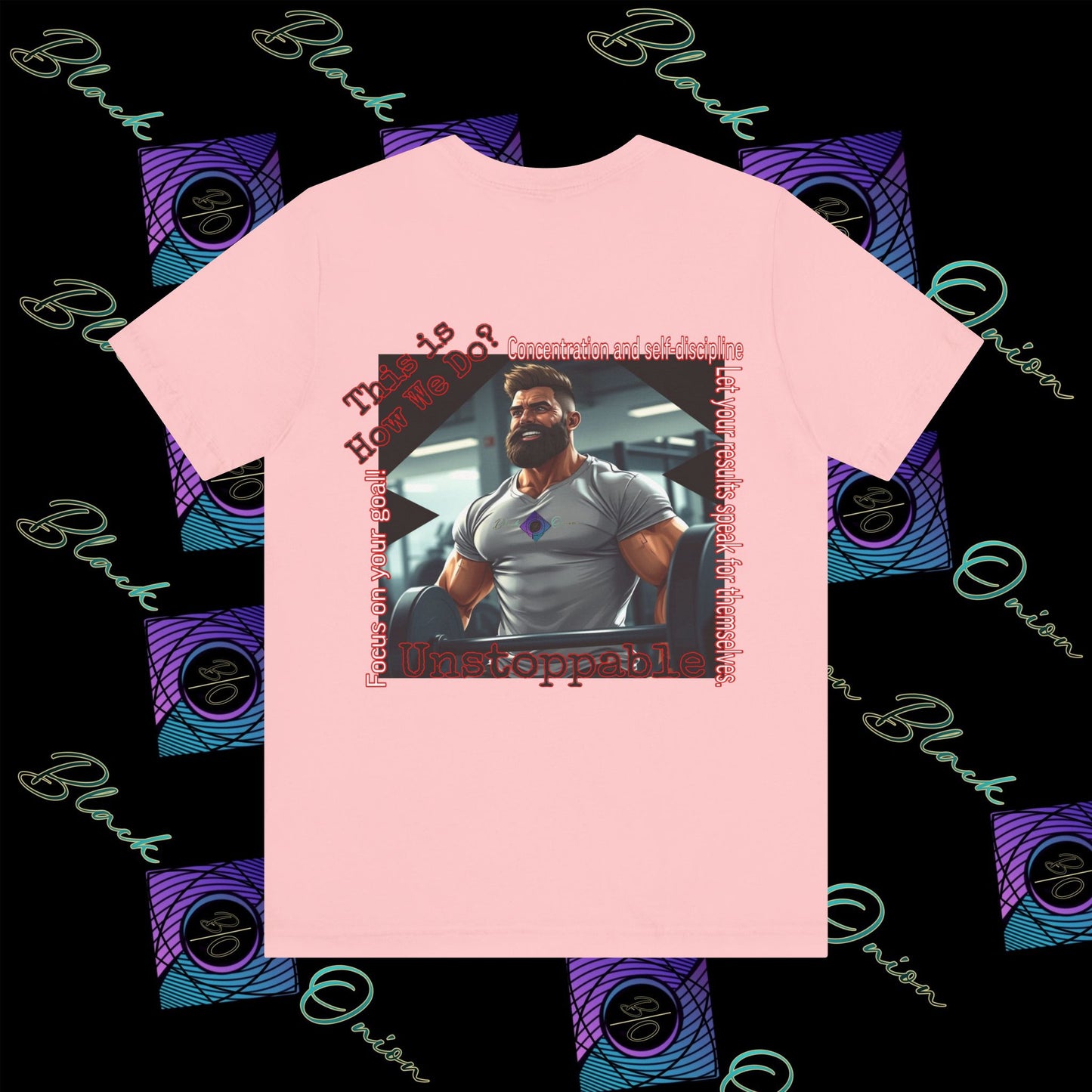 BlackOnion T-Shirt with Workout Motif “Unstoppable “💪🔥🫵