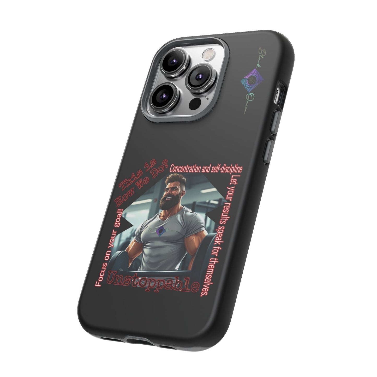 BlackOnion Brand New Phone Case - with Motivational Workout Motif’Unstoppable ‘💪🔥🫵