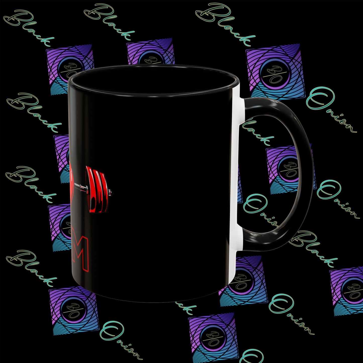 BlackOnion Coffee Mug - 11oz with Workout Motif ‘I Love Gym’🔥💪🫵