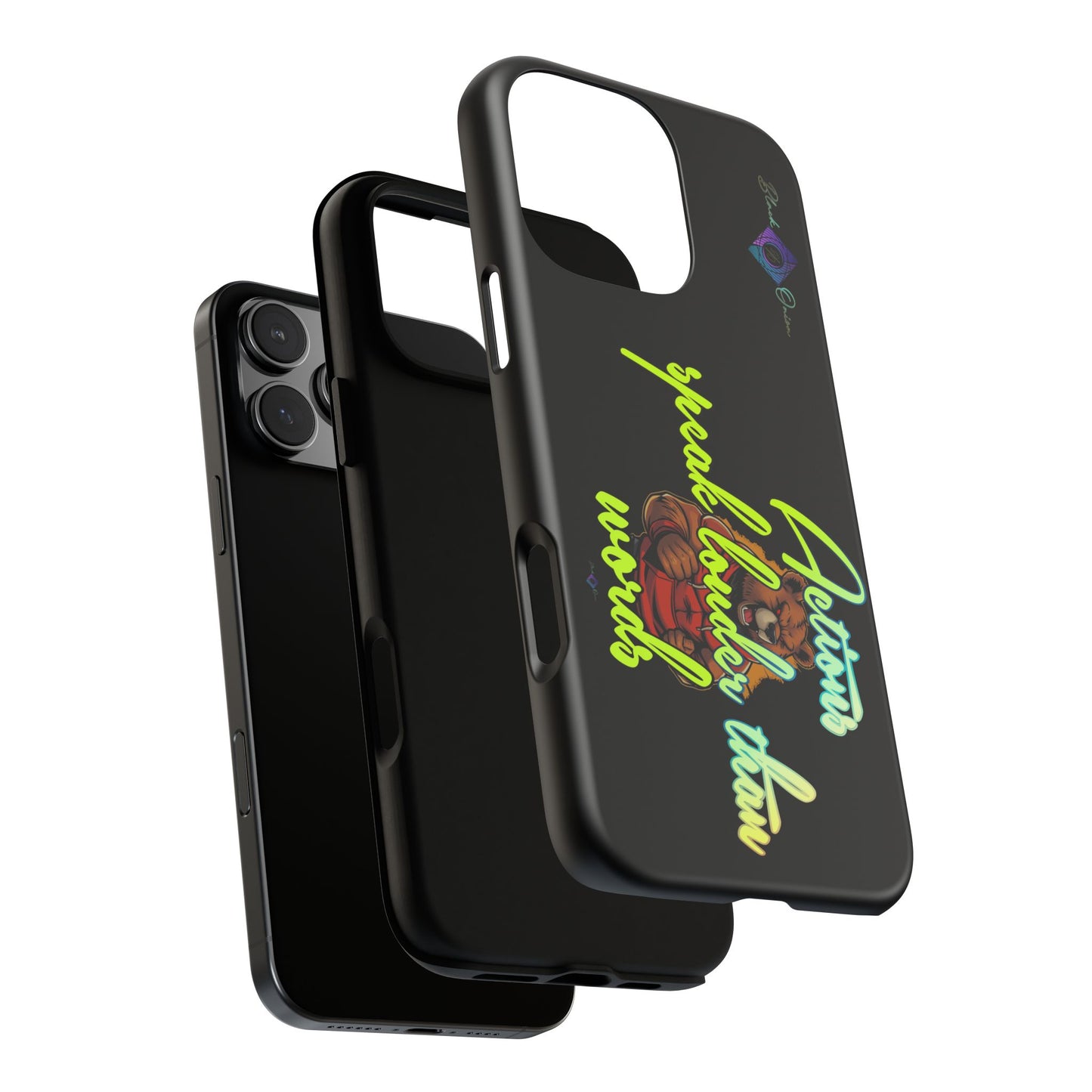 BlackOnion Brand New Phone Case - with Motivational Workout Motif ‘Actions speak lauder ‘💪🔥🫵