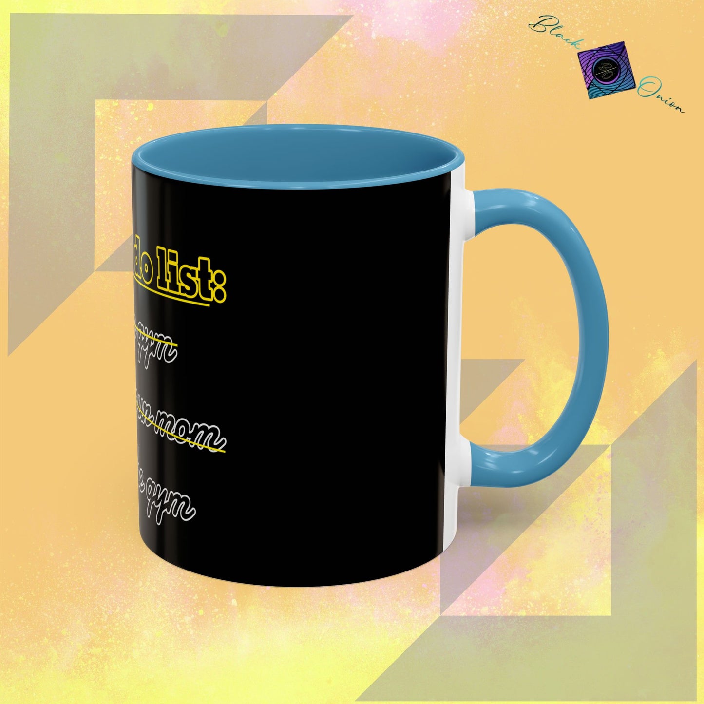 BlackOnion Coffee Mug - 11oz with Workout Motif ‘Today To Do List ’🔥💪🫵