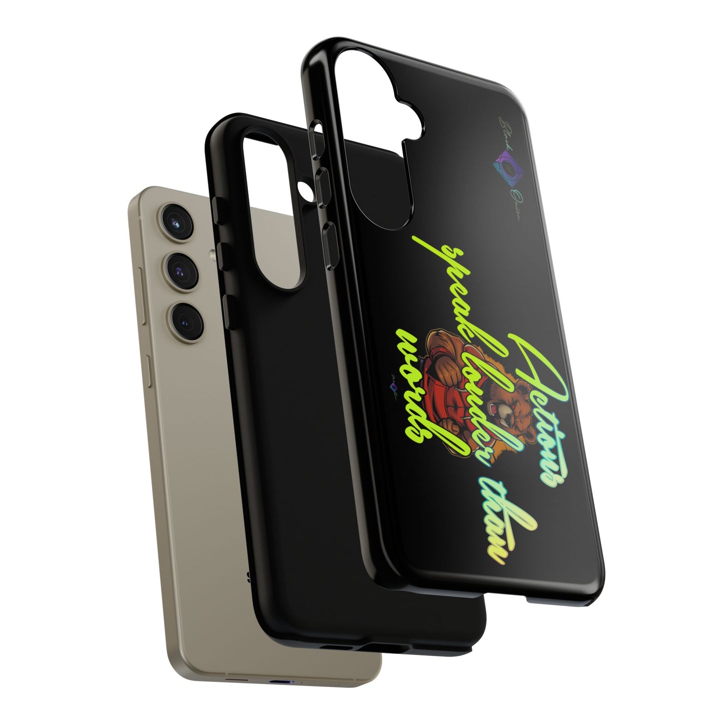 BlackOnion Brand New Phone Case - with Motivational Workout Motif ‘Actions speak lauder ‘💪🔥🫵