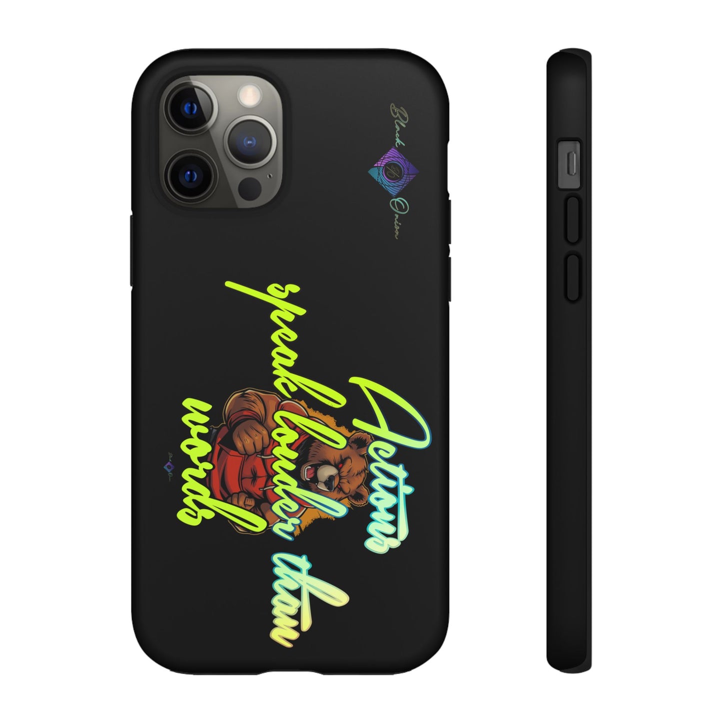 BlackOnion Brand New Phone Case - with Motivational Workout Motif ‘Actions speak lauder ‘💪🔥🫵