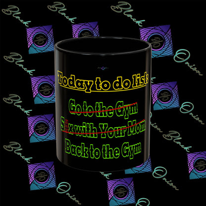 BlackOnion Coffee Mug 2 with Workout Motif ‘Today To Do List V2’🫵🔥💪