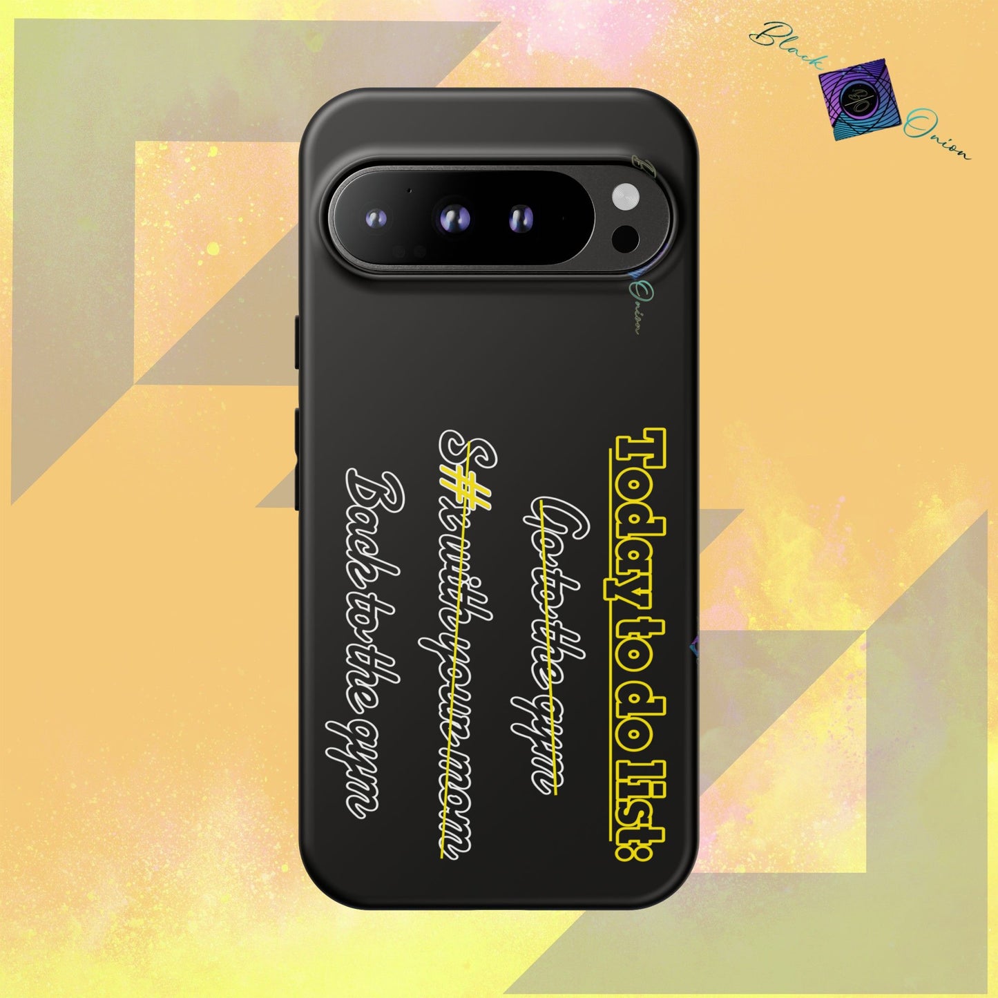 BlackOnion Brand New Phone Case - with Motivational Workout Motif’Today to do list ‘💪🔥🫵