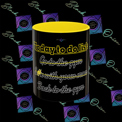 BlackOnion Coffee Mug - 11oz with Workout Motif ‘Today To Do List ’🔥💪🫵