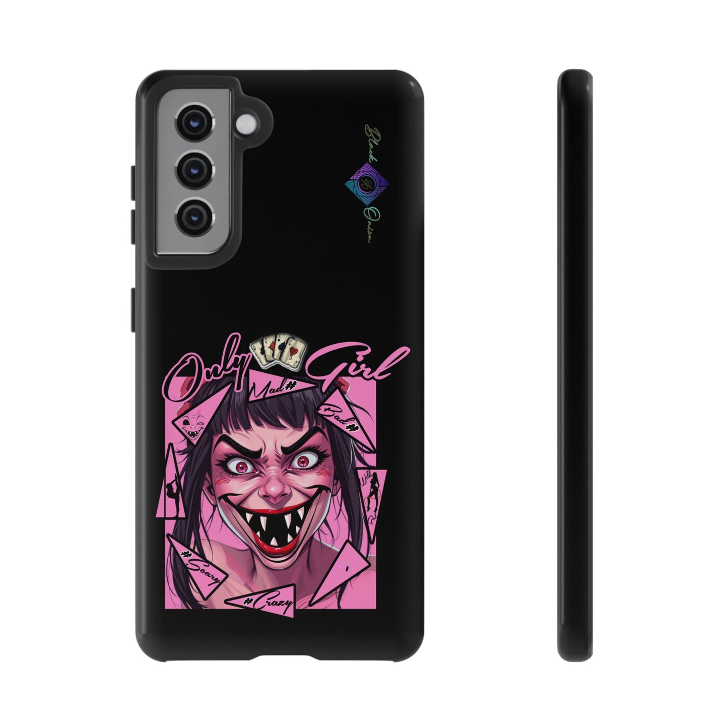 BlackOnion Brand New Phone Case - with Motivational Workout Motif’ Mad Girl💋🌸 ‘🔥🫵