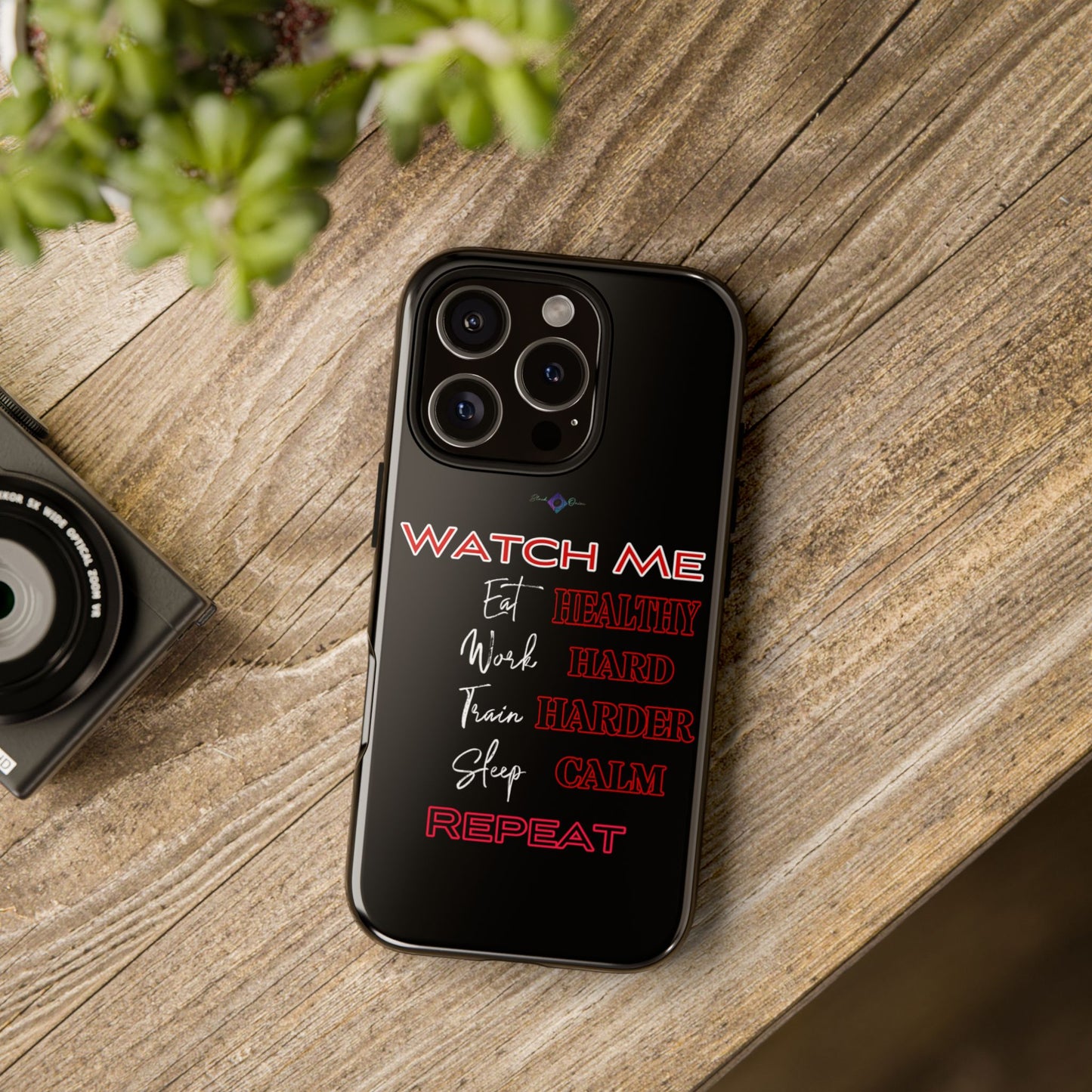 BlackOnion Phone Case -with Motivational Motif  'Watch Me' 💪🔥🫵