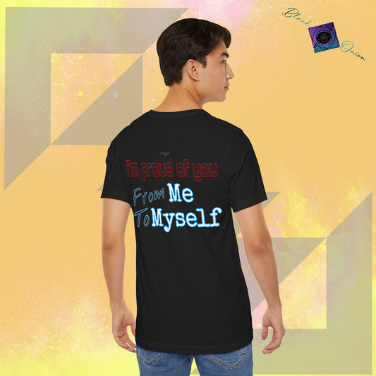 BlackOnion T-Shirt with Workout Motif 'I'm Proud of You! From Me , to Myself' 🫵🔥💪