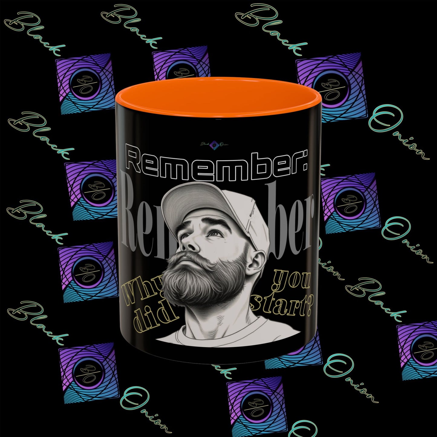 BlackOnion Coffee Mug - 11oz with Workout Motif ‘Remember ’🔥💪🫵