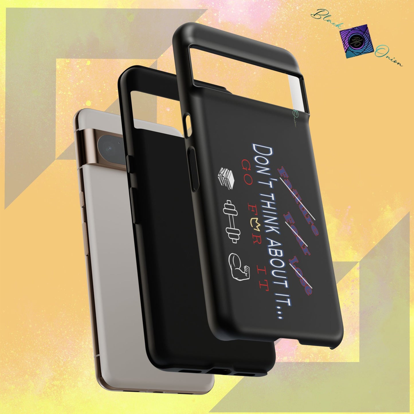 BlackOnion Brand New Phone Case - with Motivational Workout Motif’Don’t think ‘💪🔥🫵