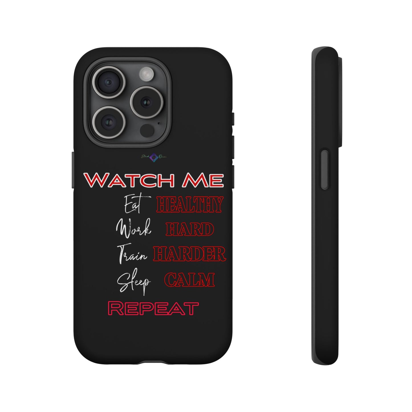 BlackOnion Phone Case -with Motivational Motif  'Watch Me' 💪🔥🫵