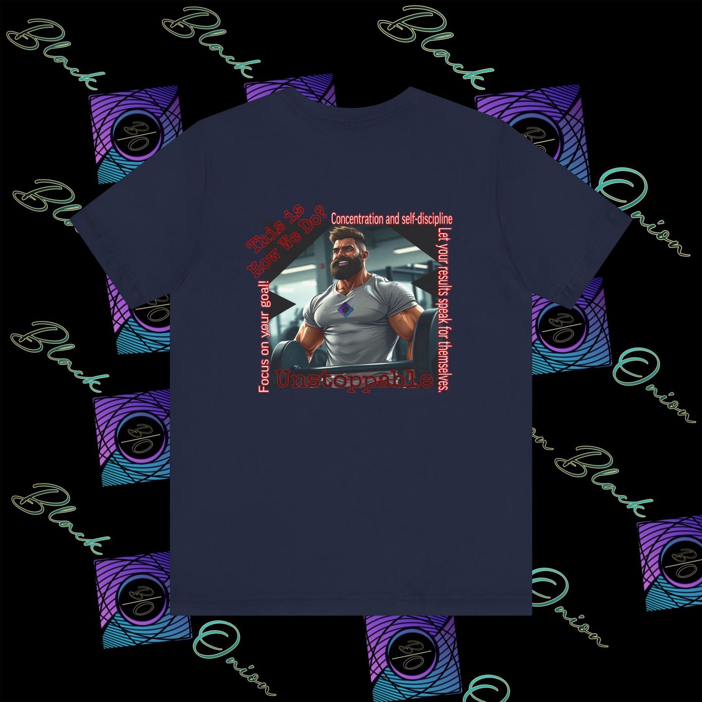 BlackOnion 'Unstoppable' T-Shirt with Workout Motif 💪🔥