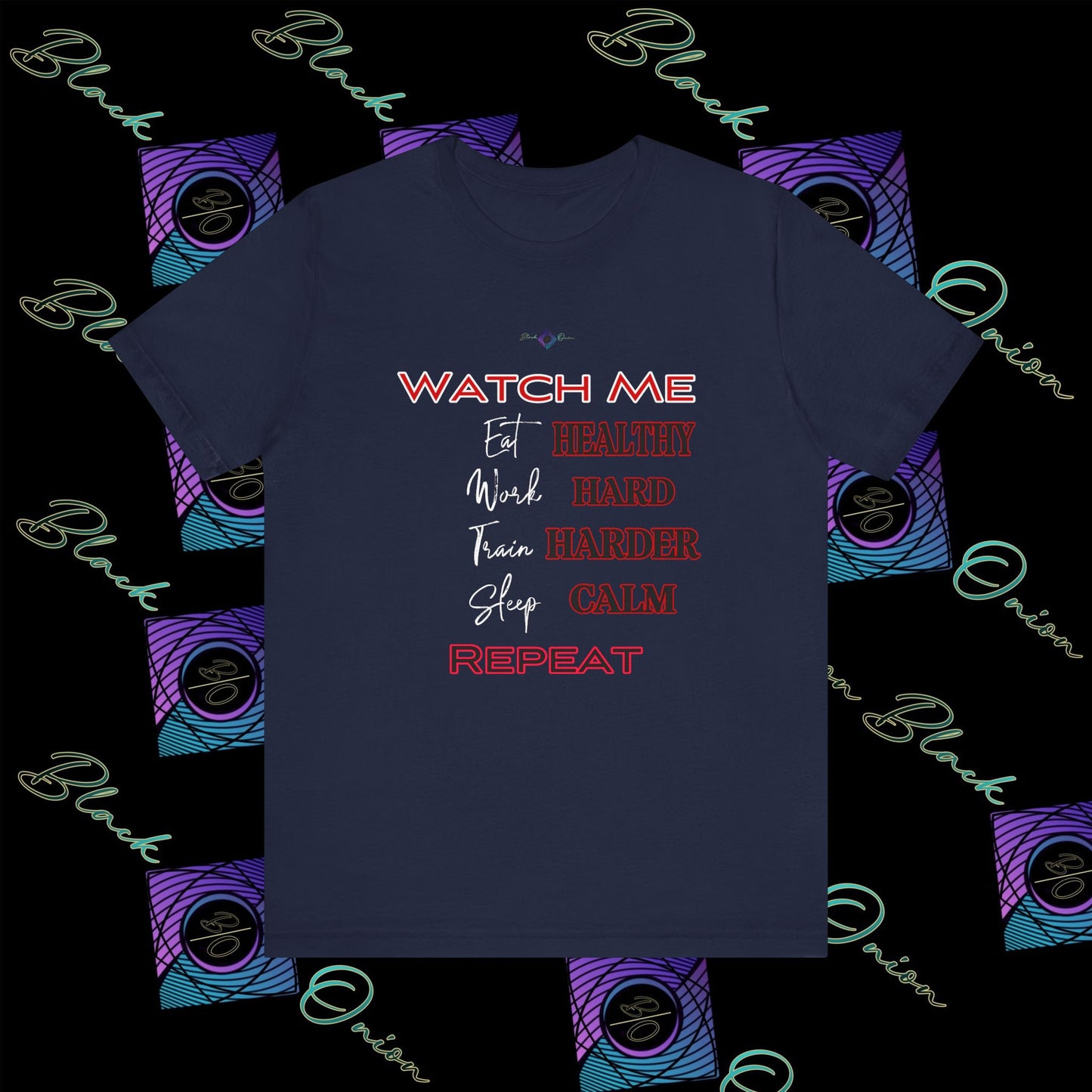 BlackOnion "Watch Me" T-Shirt with Workout Motif V4 💪🔥