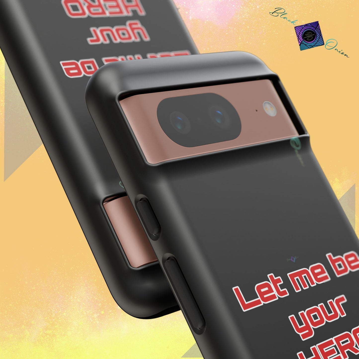 BlackOnion Brand New Phone Case - with Motivational Workout Motif’Let me be your Hero ‘💪🔥🫵