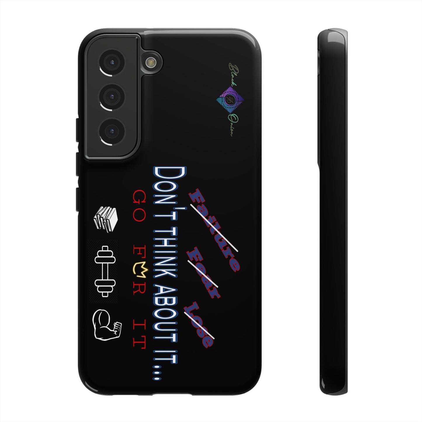 BlackOnion Brand New Phone Case - with Motivational Workout Motif’Don’t think ‘💪🔥🫵