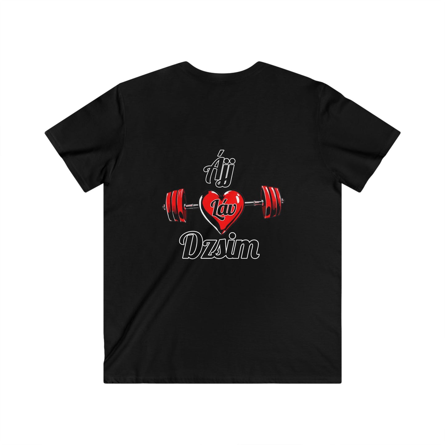BlackOnion Men's V-Neck T-Shirt with Workout Motif ‘ÁjjLávDzsim’💪🔥🫵