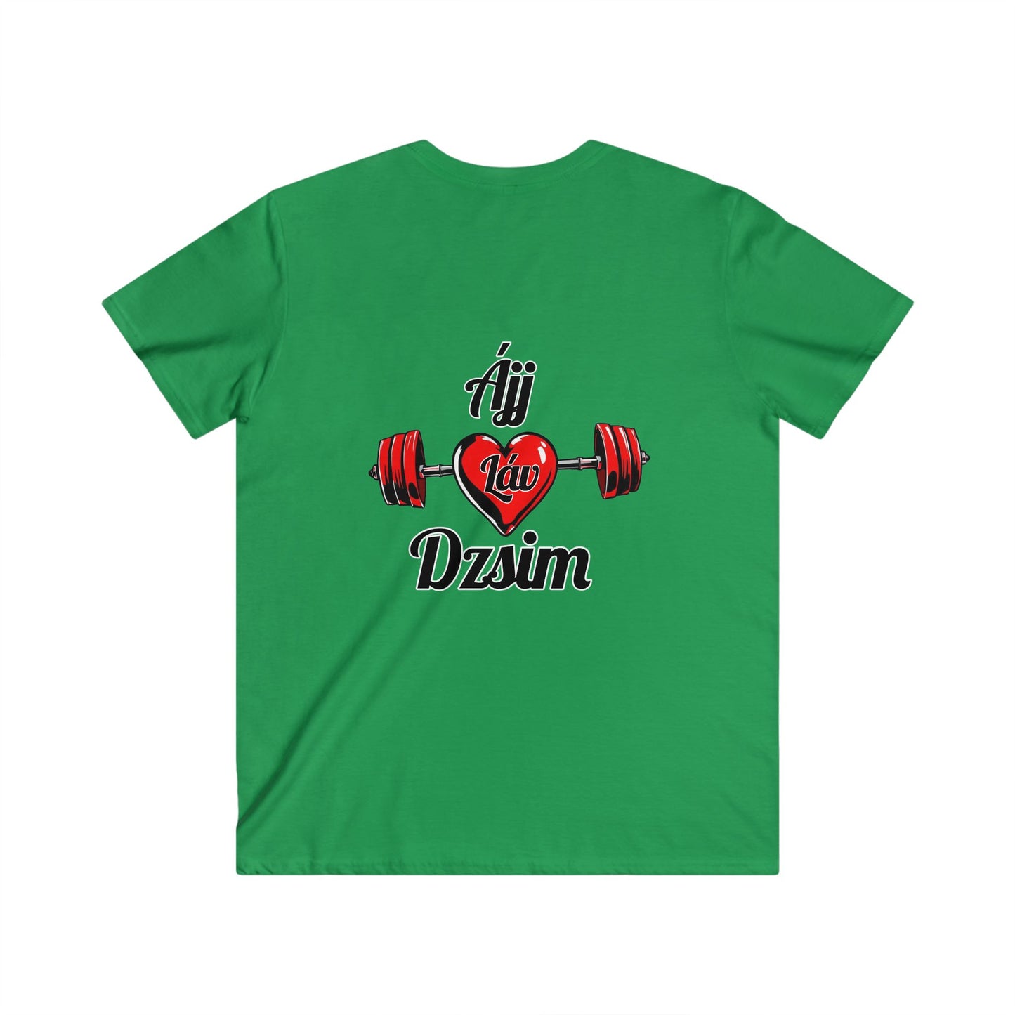 BlackOnion Men's V-Neck T-Shirt with Workout Motif ‘ÁjjLávDzsim’💪🔥🫵