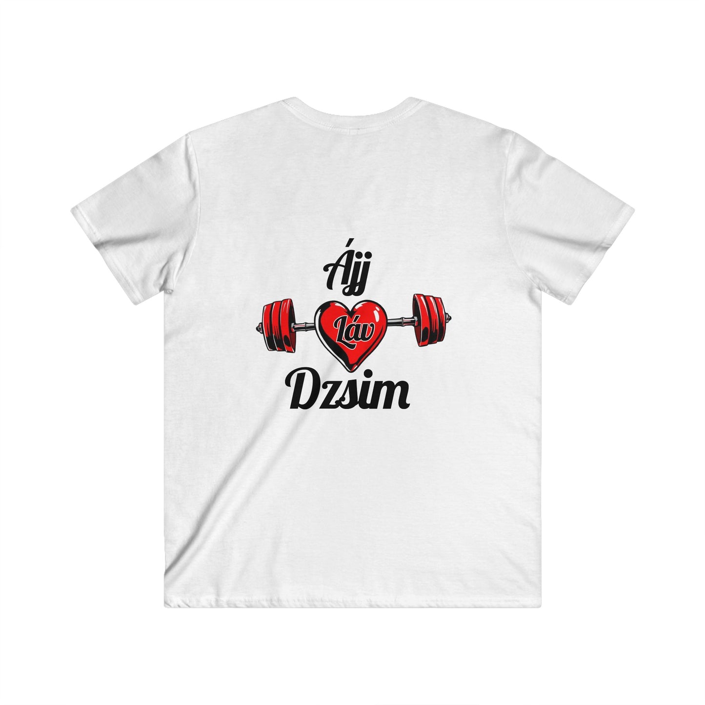 BlackOnion Men's V-Neck T-Shirt with Workout Motif ‘ÁjjLávDzsim’💪🔥🫵