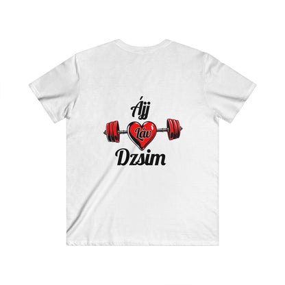 BlackOnion Men's V-Neck T-Shirt with Workout Motif ‘ÁjjLávDzsim’💪🔥🫵