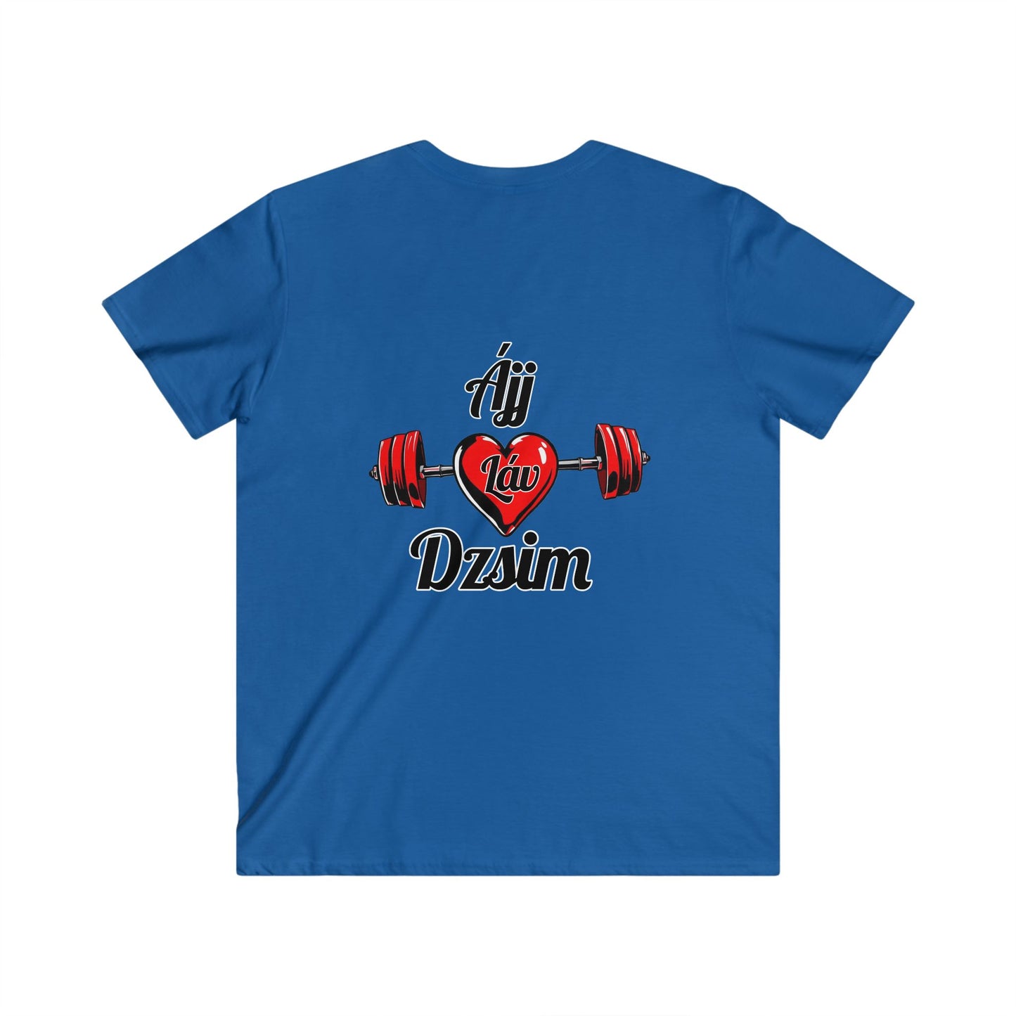 BlackOnion Men's V-Neck T-Shirt with Workout Motif ‘ÁjjLávDzsim’💪🔥🫵
