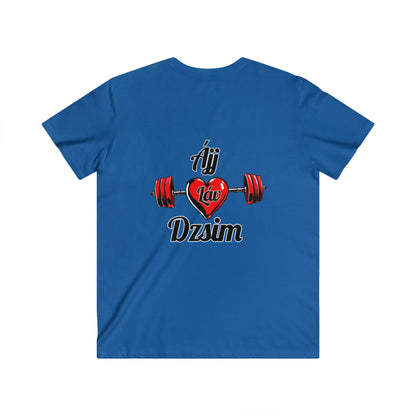 BlackOnion Men's V-Neck T-Shirt with Workout Motif ‘ÁjjLávDzsim’💪🔥🫵