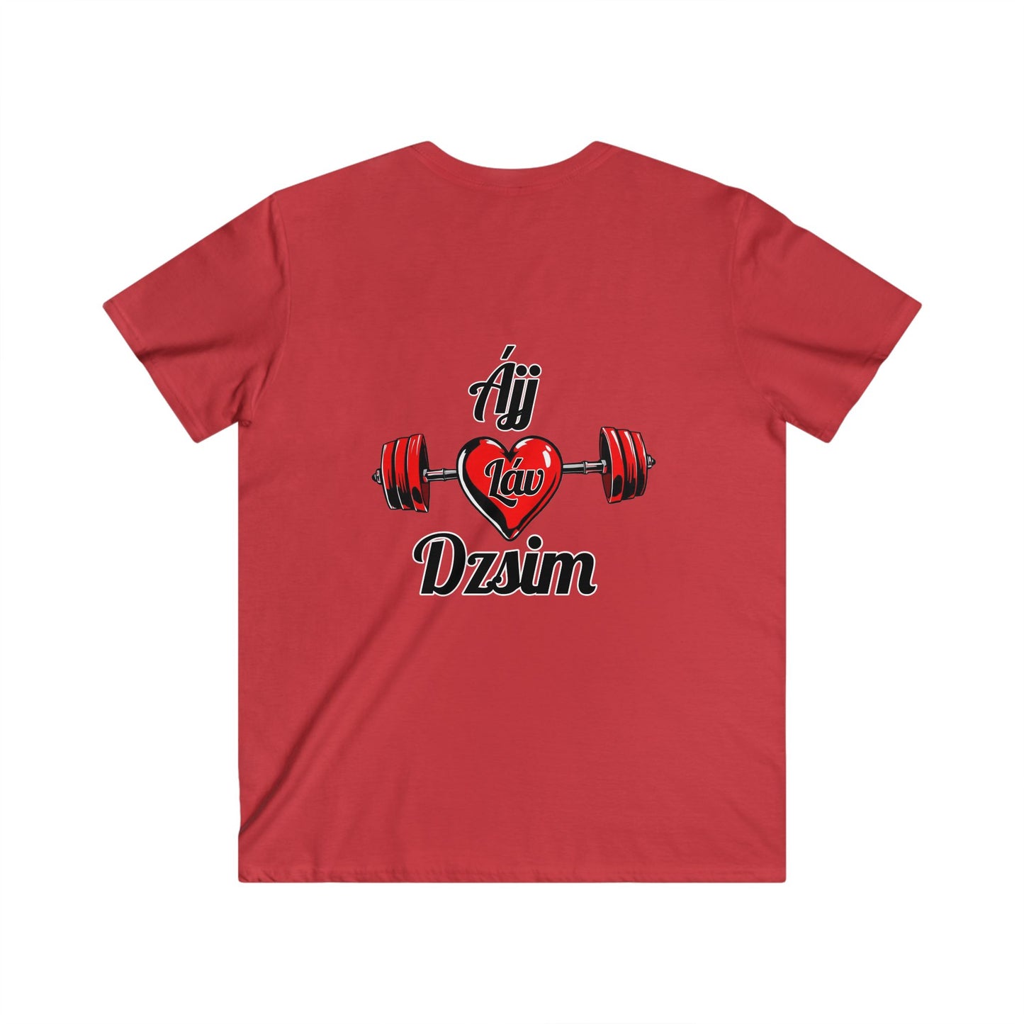 BlackOnion Men's V-Neck T-Shirt with Workout Motif ‘ÁjjLávDzsim’💪🔥🫵