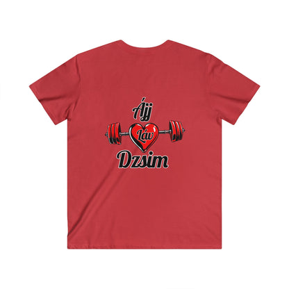 BlackOnion Men's V-Neck T-Shirt with Workout Motif ‘ÁjjLávDzsim’💪🔥🫵