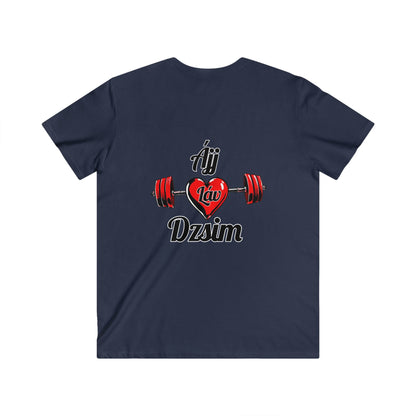 BlackOnion Men's V-Neck T-Shirt with Workout Motif ‘ÁjjLávDzsim’💪🔥🫵