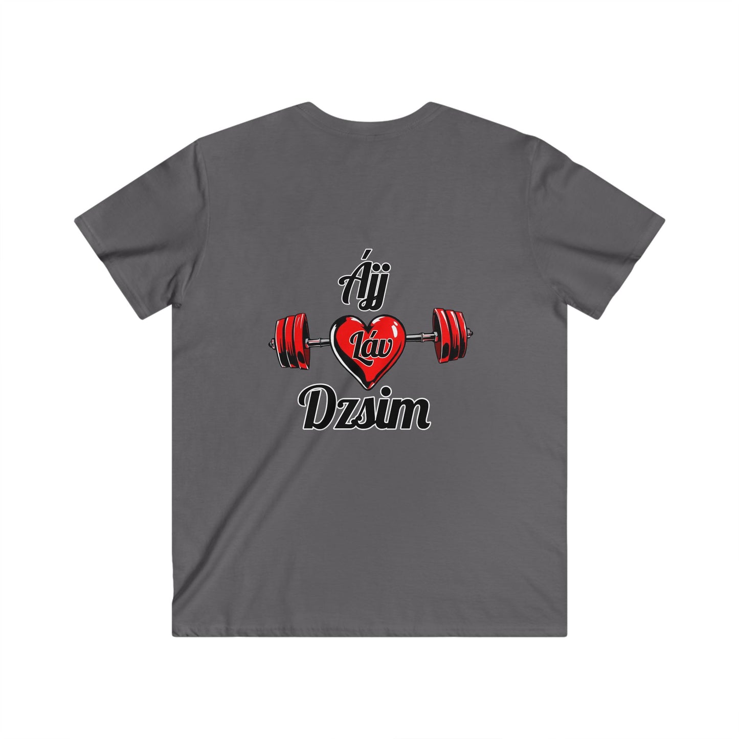 BlackOnion Men's V-Neck T-Shirt with Workout Motif ‘ÁjjLávDzsim’💪🔥🫵