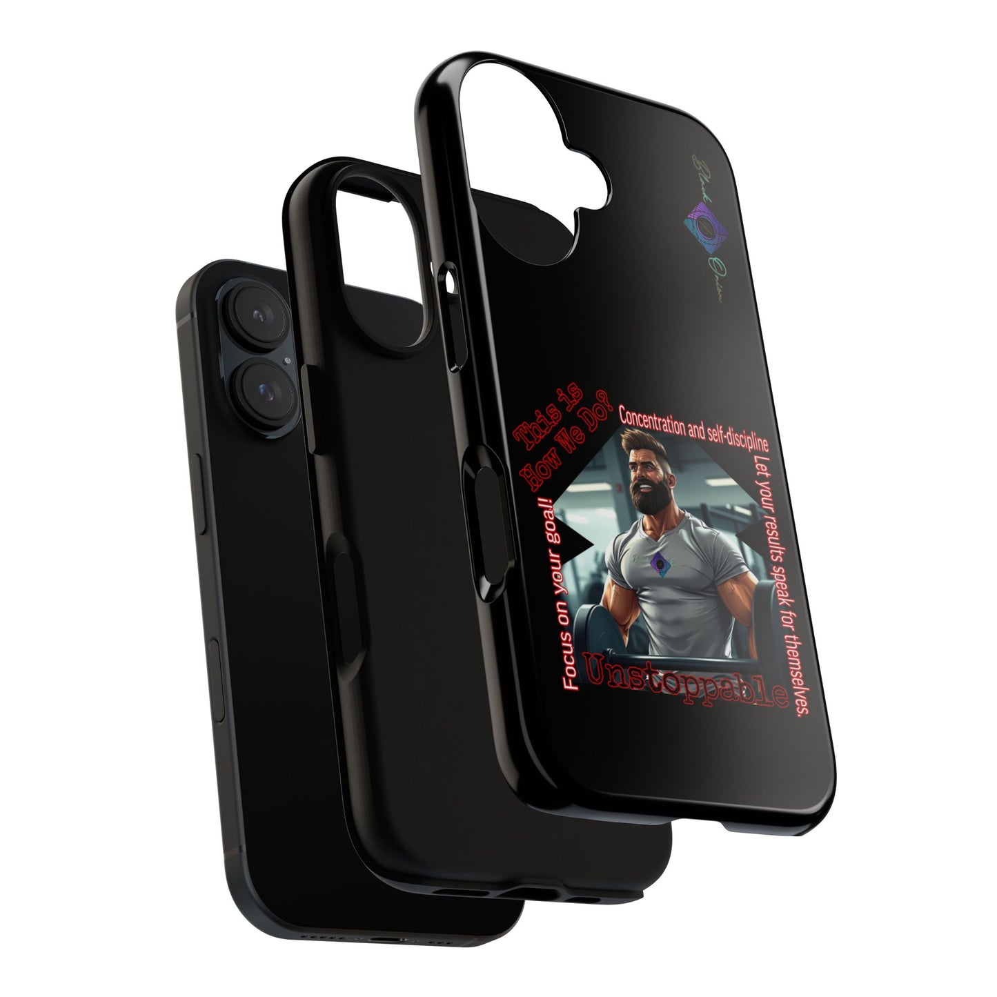 BlackOnion Brand New Phone Case - with Motivational Workout Motif’Unstoppable ‘💪🔥🫵