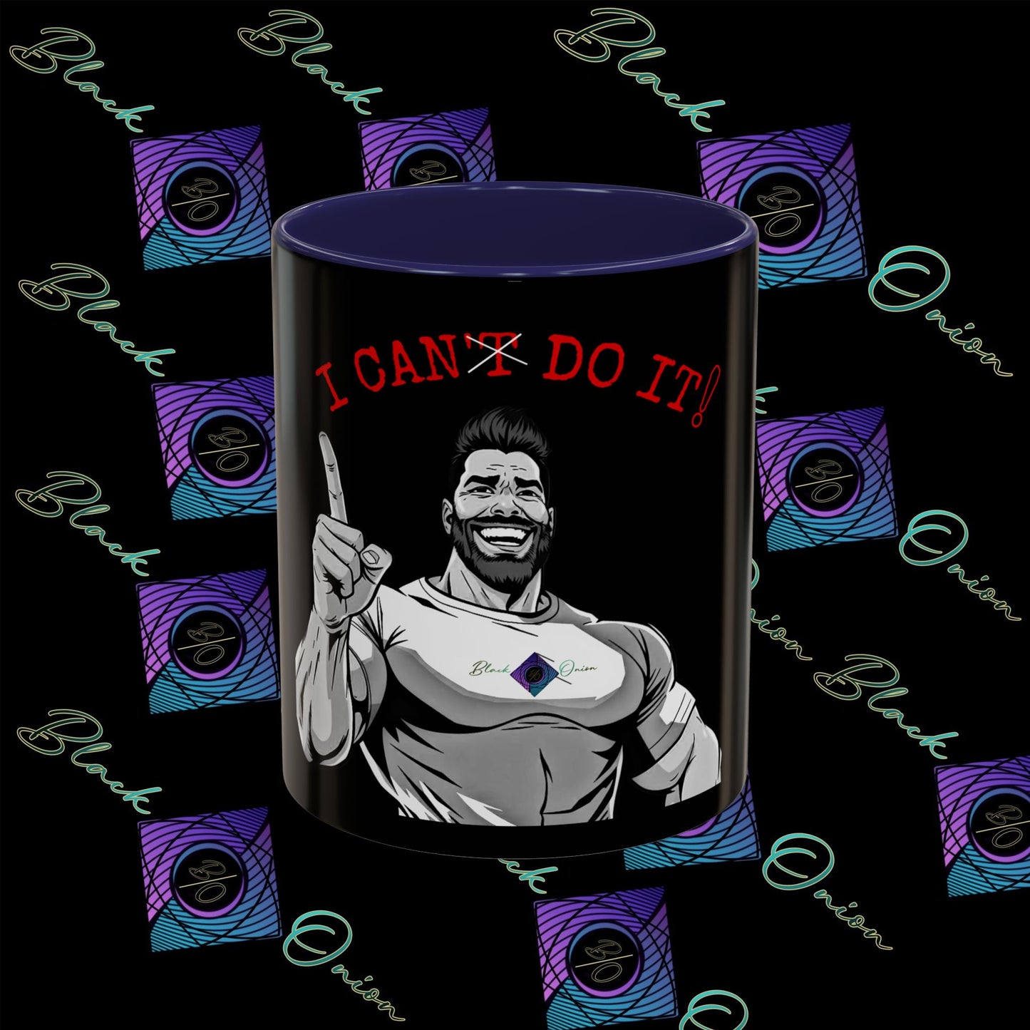BlackOnion Coffee Mug 2 with Workout Motif ‘I Can Do It V2’🫵🔥💪